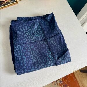 Fabletics Blue and Green Leopard Print Leggings